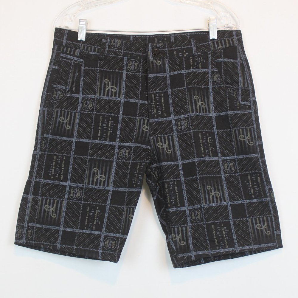 Shorts Mens Size 34 Black Gray Tan Patterned Shorts